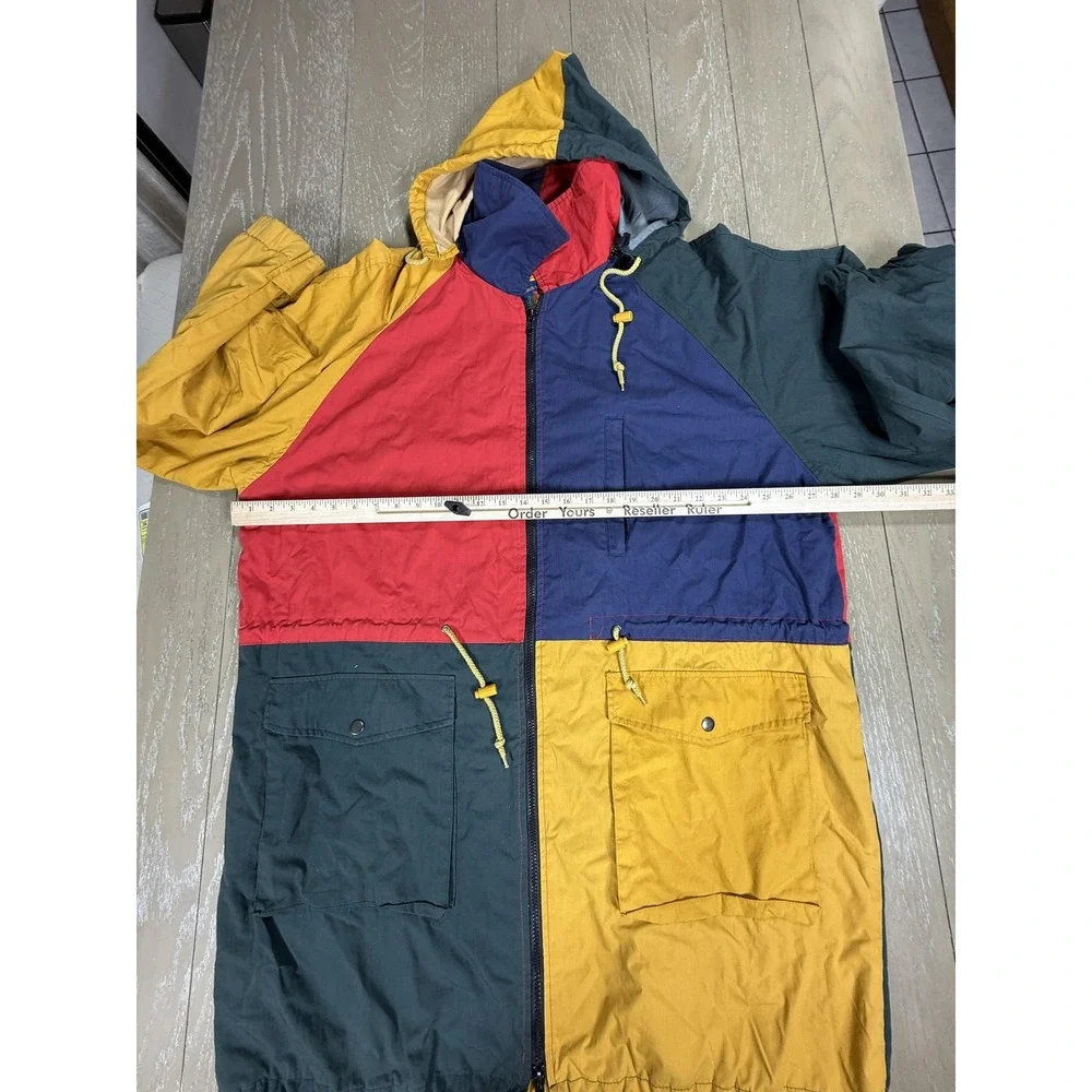 World Top Class Jacket Mens Large XL Multicolor Colorblock Hooded Parka Full Zip